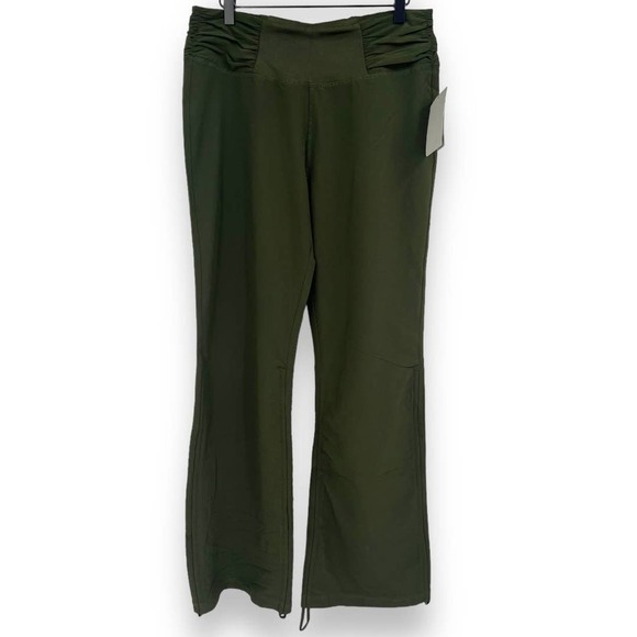 Alex + Abby NWT Olive Chive Motion Ruched Adjustable Bootcut Woven Pant Medium - Picture 4 of 11